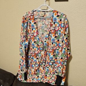 Colorful Geometric Women's Scrub Jacket